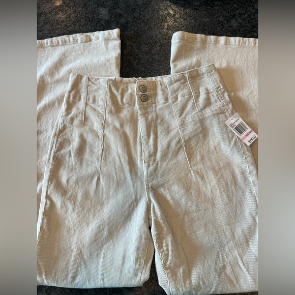 NWT- Kenzie Beige Corduroy Pants - Picture 2 of 3